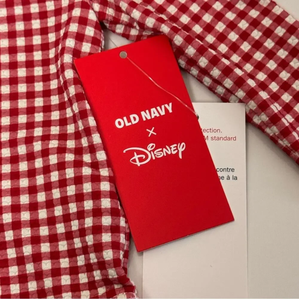 Disney X Minnie Old Navy Kids Swim Long Sleeve Zip Front Swimsuit Sz 3-6 M NWT